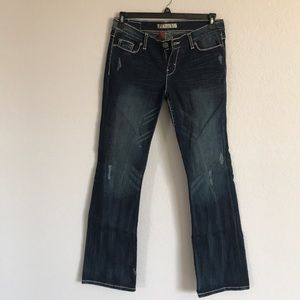 BKE distressed bootcut denim
